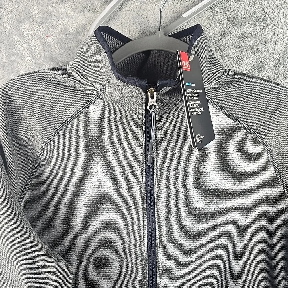 Under Armour Jacket Womens Small Gray UA‎ Phenom Fleece Full Zip Mock Neck Golf